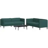 vidaXL Ensemble de canapés 2 pièces vert foncé Tissu