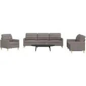 vidaXL Ensemble de canapés 3 pièces tissu taupe