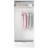 AEA Kleiderschrank aus Stoff Garderobenschrank Schublade Kleiderstange Weiß