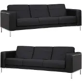 AEA Sofa 3-Sitzer Polster Designer Couchen 2x Sofas 3-Sitzer Leder Garnitur