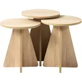 AEA Elegantes braunes Holz Couchtisch-Set für modernes Wohnzimmer