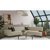 AEA Ecksofa Stoffsofa Polstersofa L-Form Sofa Couch Beige Moderne Stoff