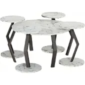 AEA Eleganter weißer Holz-Couchtisch mit Beistelltischen im modernen Stil