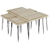 Xl Moebel Gmbh Eleganter Beigefarbener Couchtisch mit Beistelltischen aus MDF
