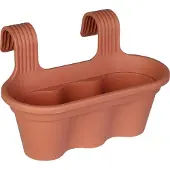 Goliat Pot de fleurs triple pour balustrade résistant aux intempéries