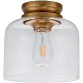 Elstead Lighting Plafonnier contemporain Hounslow en acier, laiton bruni et verre, 1 point d'éclairage E27