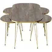 Xl Moebel Gmbh Eleganter grauer Holz-Couchtisch mit Beistelltischen im modernen Stil