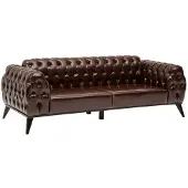AEA Chesterfield Dreisitzer Sofa Braun Relax Couch Wohnzimmer 3-Sitzer 230cm
