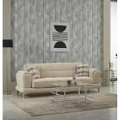 AEA Polstersofa Couch Dreisitzer 3 Sitzer Stoffsofa Beige Sofa Modern