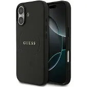 GUESS - Grained Gold Ring MagSafe (GUHMP17SPGHSMMK) - iPhone 17 - Black (Apple iPhone 17), Coque pour téléphone portable, Noir