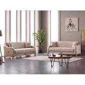 AEA Couchen Garnitur Dreisitzer 3 Sitzer Beige Sofa Stoffsofa Polstersofa