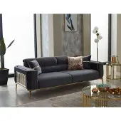 AEA Polstersofa Luxus Dreisitzer Sofa 3 Sitzer Stoffsofa Grau Couch Stoff