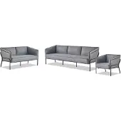 Xl Moebel Gmbh Sitzmöbel-Set 3-Sitzer 2-Sitzer Sessel Grau Lehnsessel Modern Sofa-Set
