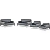 Xl Moebel Gmbh Sofa-Set Komplett Schwarz Sessel 2-Sitzer Ledersofas Modern Sitzmöbel