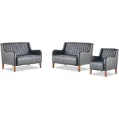 AEA Sofas 2-Sitzer Sessel Schwarz Ledersofas Modern Leder Couch Lehnsessel