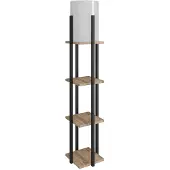 Opviq , Nora SRC, Lampadaire, Naturel, en MDF, 21 x 21 x 135 cm