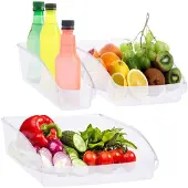 Excellent houseware Lot de 3 organisateurs de réfrigérateur , en plastique transparent