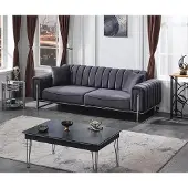 AEA Luxe gris canapé trois places salon Chesterfield siège rembourré