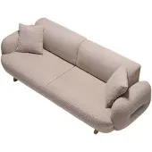 AEA Beiges weiches 3-Sitzer-Sofa Stoffsofa Wohnzimmermöbel Designersofa