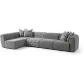 AEA Graues Ecksofa Wohnzimmer L-Form Polstercouch Designer Sitzsofa