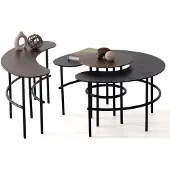 Xl Moebel Gmbh Set aus Couchtisch und Beistelltischen mit modernem Metalldesign