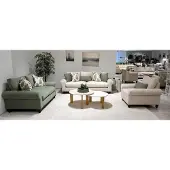 AEA Grün-beiges Sofa set 3-Sitzer Sofa 2-Sitzer Sofa Sessel textil modern