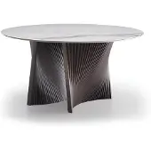 AEA Eleganter Grauer Esstisch Designer Marmorplatte Edler Holzgestell