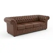 AEA Klassisches Braunes Chesterfield Sofa 5-Sitzer Wohnzimmer Polstercouch