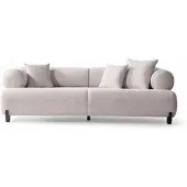 AEA Moderner 3-Sitzer Sofa Weiß Luxuriöse Bequem Schick Polstergarn