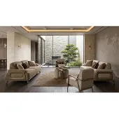 AEA Modernes Wohnzimmer Set 2 Sofas 2 Sessel Beige Braun Luxus