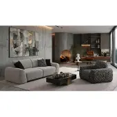 AEA Wohnzimmer Set 3 Sitzer Sofa Sessel Modern Dunkel Mustergültig