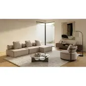 AEA Sofa Set Ecksofa Sessel Modern Beige Luxus Polster Garnitur