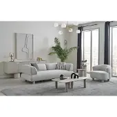 AEA Exklusive Graue Wohnzimmer Garnitur Polstercouch 3-Sitzer Einsitzer