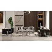 AEA Grau-braunes Sofa-Set Sofa-Set 2x3-Sitzer Sofa Sessel Wohnzimmer Weich