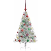 vidaXL Sapin de Noël artificiel pré-éclairé Argent 120 cm PET