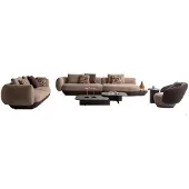 Xl Moebel Gmbh Designer Braune Couchgarnitur Relaxsofa 4-Sitzer Holztische Sessel