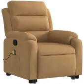 vidaXL Fauteuil de massage avec releveur Marron Velours