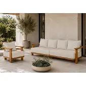 AEA Gartenlounge Set 4-Sitzer Sofa Sessel Beige Kissen Elegant