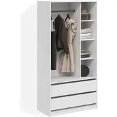Livinity Armoire Trento Blanc avec 2 tiroirs, Model 59020
