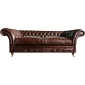 AEA Zweisitzer Sofa Couch Design Möbel Ledersofa Braun Chesterfield Wohnzimmer