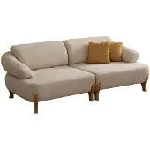AEA Komfortable Wohnzimmer Möbel Beiger 3-Sitzer Edles Polstersofa
