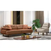 AEA Luxuriöse Wohnzimmer Garnitur Designer 3-Sitzer Polstersessel 2tlg