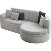 AEA Graues Polstersofa Designer Klappsofa Wohnzimmer Moderne Eckcouch