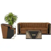 AEA Bequem Sofagarnitur Dreisitzer Wohnlandschaft Polster Sessel Couchtisch 3+1