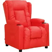 DKD Home Decor Fauteuil relax rouge similicuir