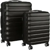Relaxdays Ensemble de valises , 2 pièces, 2 tailles, 4 roulettes, coque rigide, poignée télescopique, valises de voyage avec serrure à combinaison, noir