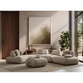 AEA Beiges L-Form Sofa Designer Wohnzimmer Couch Eckcouch