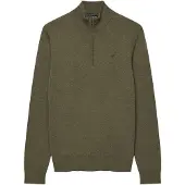 Superdry pour homme. M6110783A Pull avec demi-fermeture éclair en mélange de laine vert (S), Casuel