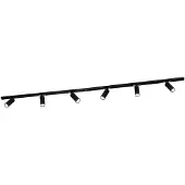 LEDVION systeme rail LED 2m monophase Noir 6 spots blanc chaud
