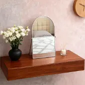 Merkloos Miroir de maquillage réglable avec cadre en métal